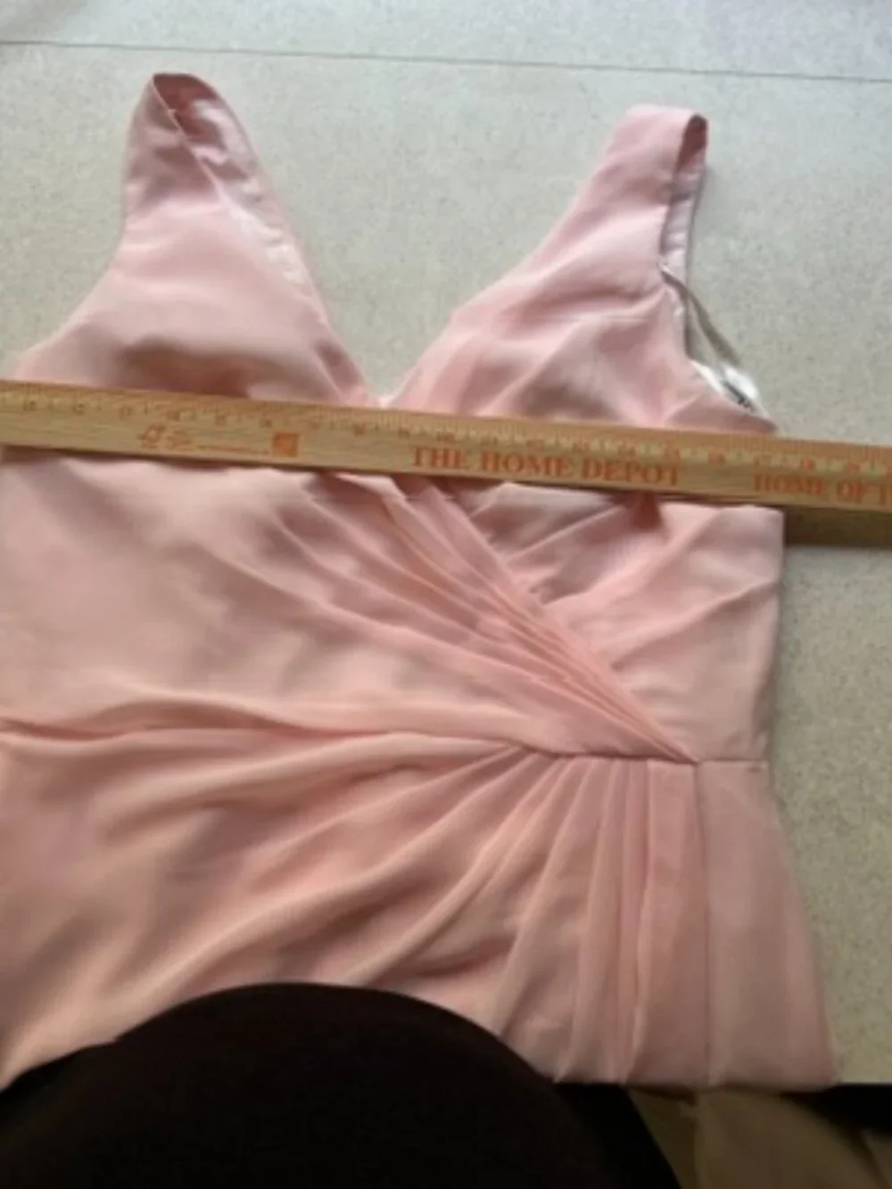 JJ’s House Blush Pink Chiffon Formal Maxi Dress M-L - Picture 7 of 8